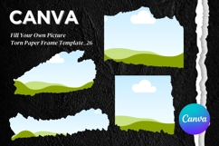 Torn Paper Ripped Text Box Canva Frame Photo Template_26 Product Image 1