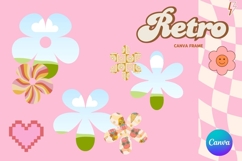 Retro Flower Canva Frame Vintage Photo Frame Drag Drop_26 Product Image 1