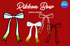 Coquette Bow Canva Frame Hand-Drawn Ribbon Mom life Design Product Image 1