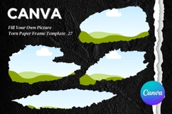 Torn Paper Ripped Text Box Canva Frame Photo Template_27 Product Image 1