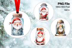 Santa Claus Christmas Ornament Snow Decorate Sublimation_27 Product Image 1