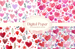 Heart Pattern Valentines Background Wallpaper Digital Paper Product Image 1