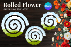 Rolled Flower Canva Frame Paper Flowers Canva Template_27 Product Image 1