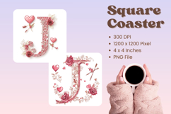 Letters Valentine Square Coasters Love Heart Accessories_J Product Image 1