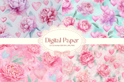 Heart Pattern Valentines Background Wallpaper Digital Paper Product Image 1