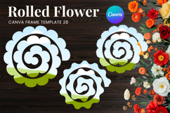 Rolled Flower Canva Frame Paper Flowers Canva Template_28 Product Image 1