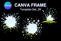 Watercolor Splash Canva Frame Template Bleach Effect Frame28 Product Image 1