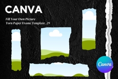 Torn Paper Ripped Text Box Canva Frame Photo Template_29 Product Image 1