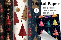Christmas Tree Pattern Digital Paper Background Seamless_29 Product Image 1