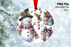 Snowman Christmas Ornament Round Circle Tree Decorate PNG3 Product Image 1