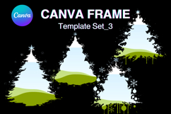 Christmas Tree Canva Frame, Pine Tree Photo Frame Template3 Product Image 1