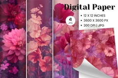 Flower Background Digital Paper Wallpaper Backdrop_3 Product Image 1