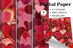 Heart Valentines Background Love Wallpaper Bokeh Backdrop_3 Product Image 1