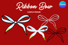 Coquette Bow Canva Frame Hand-Drawn Ribbon Mom life Design Product Image 1