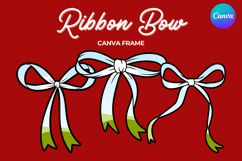 Coquette Bow Canva Frame Hand-Drawn Ribbon Mom life Design Product Image 1