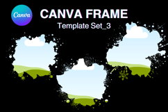 Watercolor Splash Canva Frame Template Bleach Effect Frame3 Product Image 1