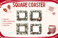 Christmas Square Coasters Winter Accessories Keychain_3 Product Image 1