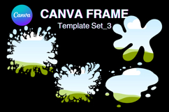 Watercolor Splash Canva Frame Template Bleach Effect Frame3 Product Image 1