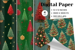 Christmas Tree Pattern Digital Paper Background Seamless_30 Product Image 1