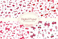 Heart Pattern Valentines Background Wallpaper Digital Paper Product Image 1