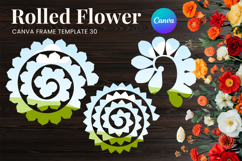 Rolled Flower Canva Frame Paper Flowers Canva Template_30 Product Image 1