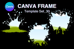 Watercolor Splash Canva Frame Template Bleach Effect Frame30 Product Image 1