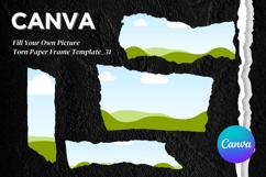 Torn Paper Ripped Text Box Canva Frame Photo Template_31 Product Image 1