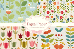 Flower Pattern Background Wallpaper Digital Paper Wrap_31 Product Image 1