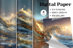 Ocean Waves Background Sea Water Deep Blue Ocean Surfing_31 Product Image 1