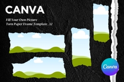 Torn Paper Ripped Text Box Canva Frame Photo Template_32 Product Image 1