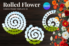 Rolled Flower Canva Frame Paper Flowers Canva Template_32 Product Image 1