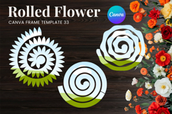 Rolled Flower Canva Frame Paper Flowers Canva Template_33 Product Image 1