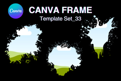 Watercolor Splash Canva Frame Template Bleach Effect Frame33 Product Image 1