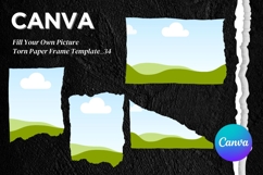 Torn Paper Ripped Text Box Canva Frame Photo Template_34 Product Image 1