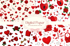 Heart Pattern Valentines Background Wallpaper Digital Paper Product Image 1