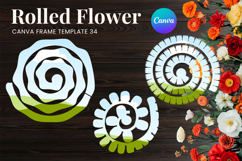 Rolled Flower Canva Frame Paper Flowers Canva Template_34 Product Image 1