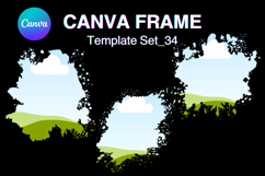 Watercolor Splash Canva Frame Template Bleach Effect Frame34 Product Image 1