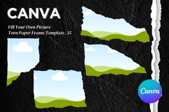 Torn Paper Ripped Text Box Canva Frame Photo Template_35 Product Image 1
