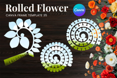 Rolled Flower Canva Frame Paper Flowers Canva Template_35 Product Image 1