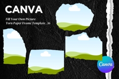 Torn Paper Ripped Text Box Canva Frame Photo Template_36 Product Image 1