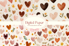 Heart Pattern Valentines Background Wallpaper Digital Paper Product Image 1