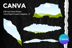 Torn Paper Ripped Text Box Canva Frame Photo Template_37 Product Image 1