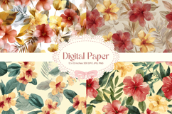Flower Pattern Background Wallpaper Digital Paper_37 Product Image 1