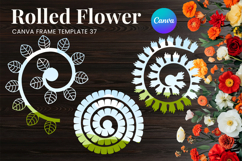 Rolled Flower Canva Frame Paper Flowers Canva Template_37 Product Image 1
