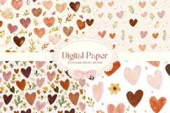 Heart Pattern Valentines Background Wallpaper Digital Paper Product Image 1