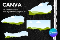 Torn Paper Ripped Text Box Canva Frame Photo Template_39 Product Image 1