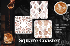 Leaf Square Coasters Fall Autumn Keychain Kitchen Decorate Product Image 1