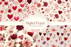 Heart Pattern Valentines Background Wallpaper Digital Paper Product Image 1