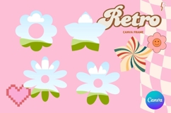 Retro Flower Canva Frame Vintage Photo Frame Drag Drop_4 Product Image 1