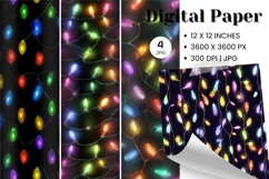 Christmas Light String Background Seamless Pattern Gift Wrap Product Image 1